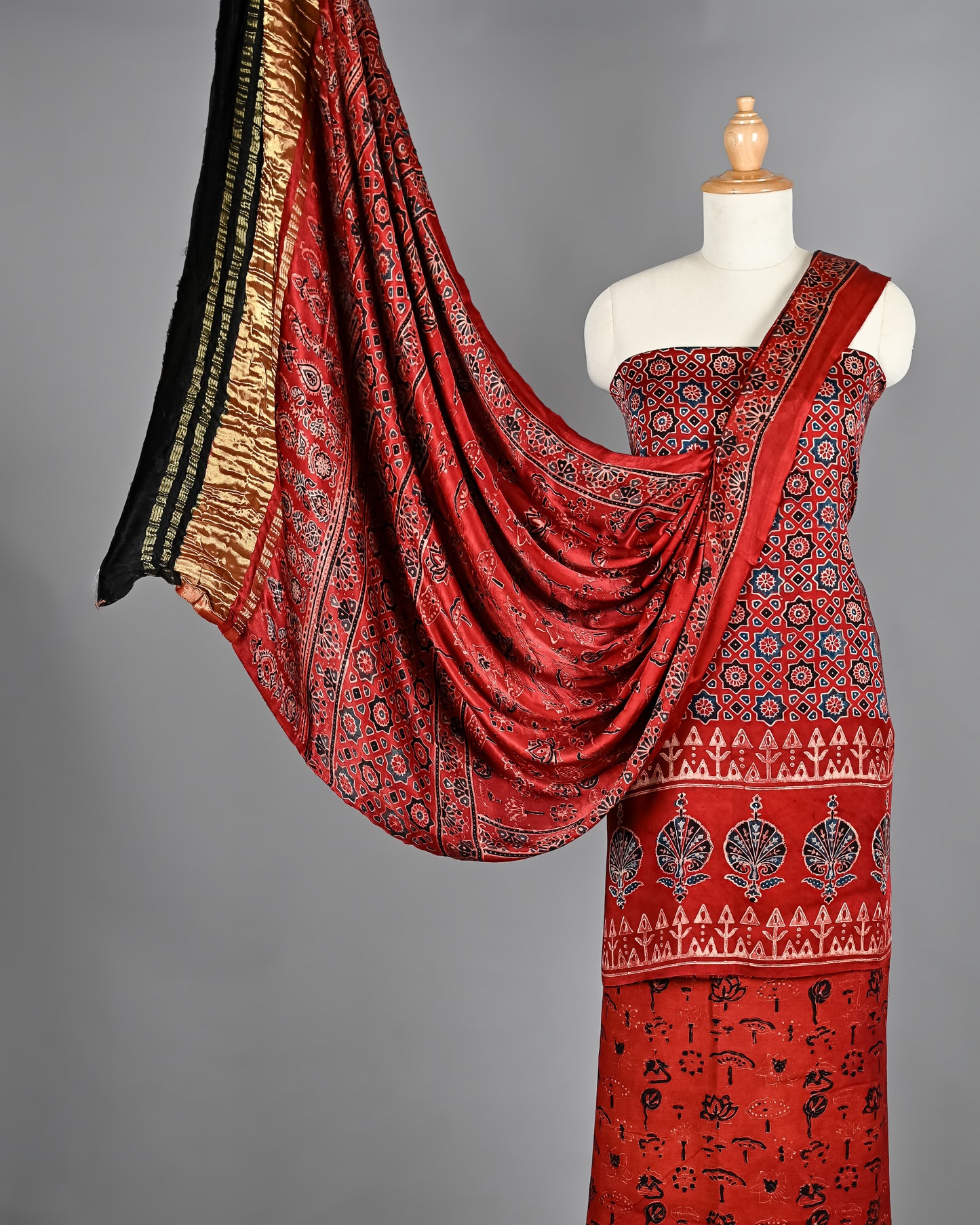 Heritage Ajrakh Print Modal Silk Ensemble