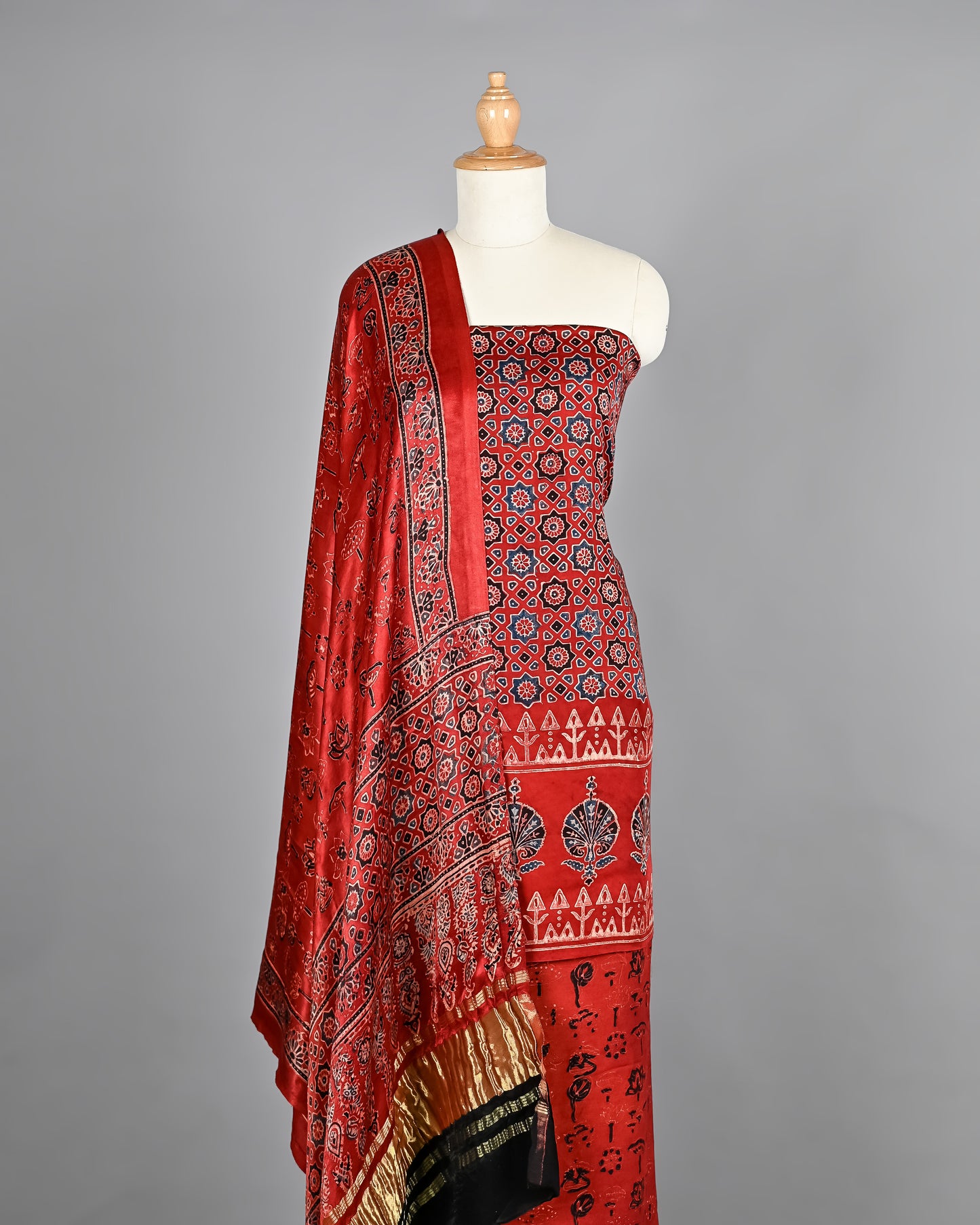 Heritage Ajrakh Print Modal Silk Ensemble