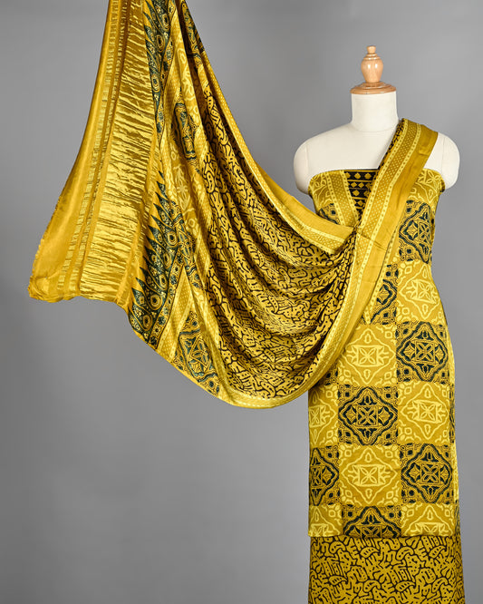 Handcrafted Ajrakh Modal Silk Salwar Suit