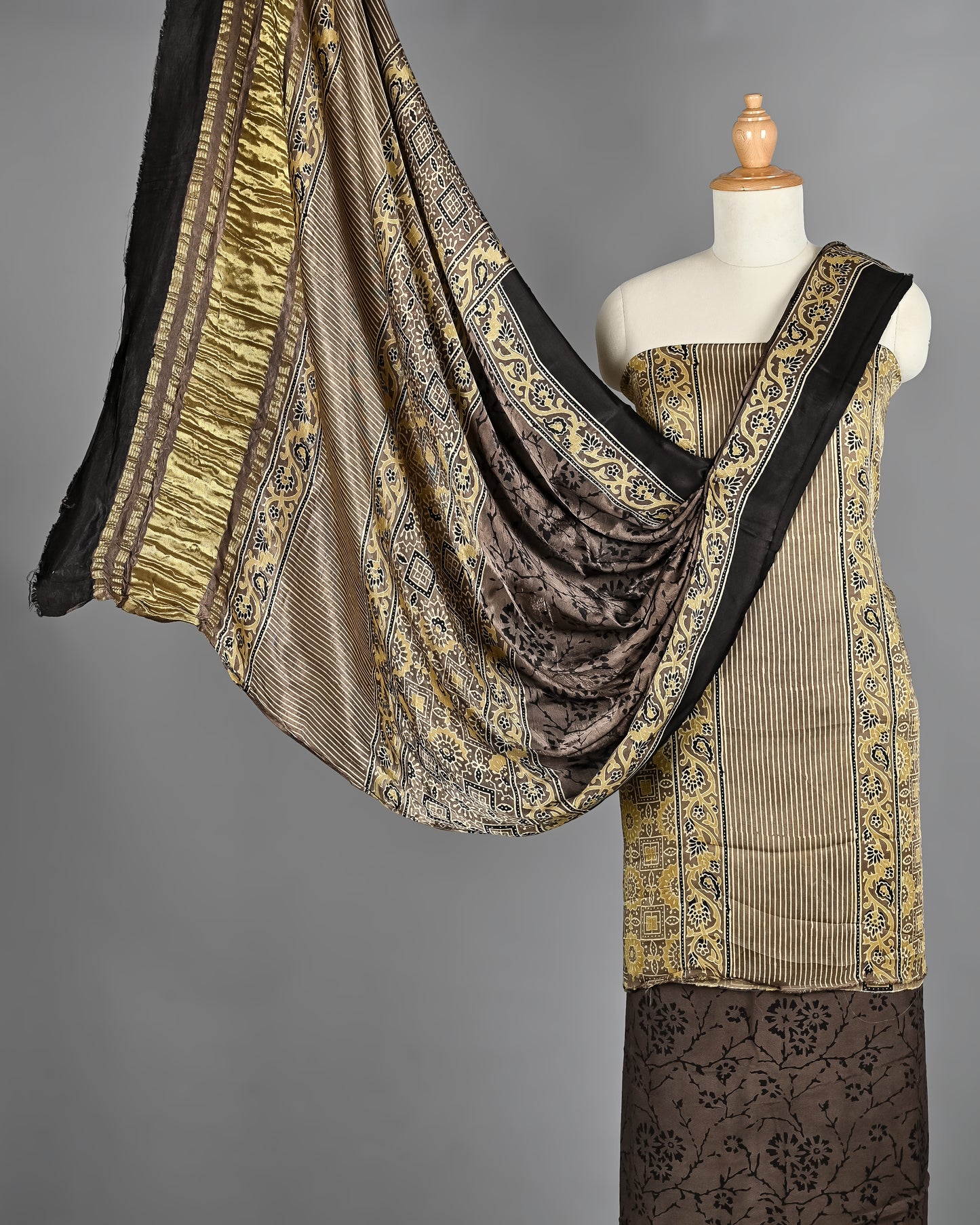 Classic Ajrakh Printed Modal Silk Suit Set