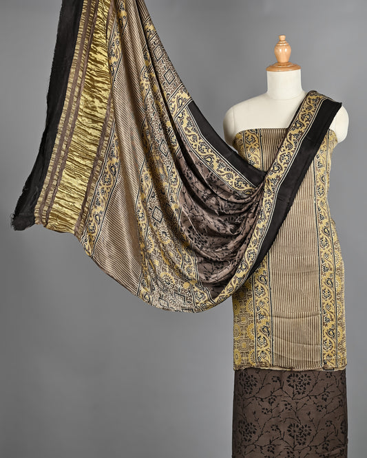 Classic Ajrakh Printed Modal Silk Suit Set