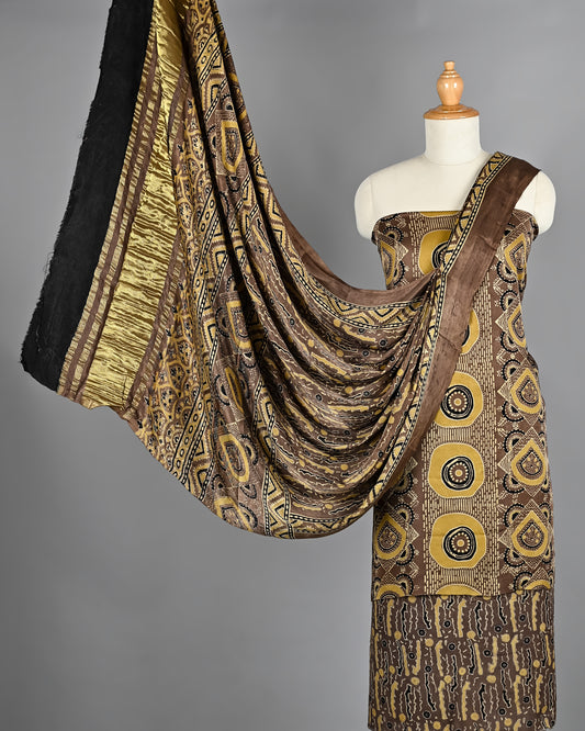 Soft Modal Silk Hand Block Printed Suit