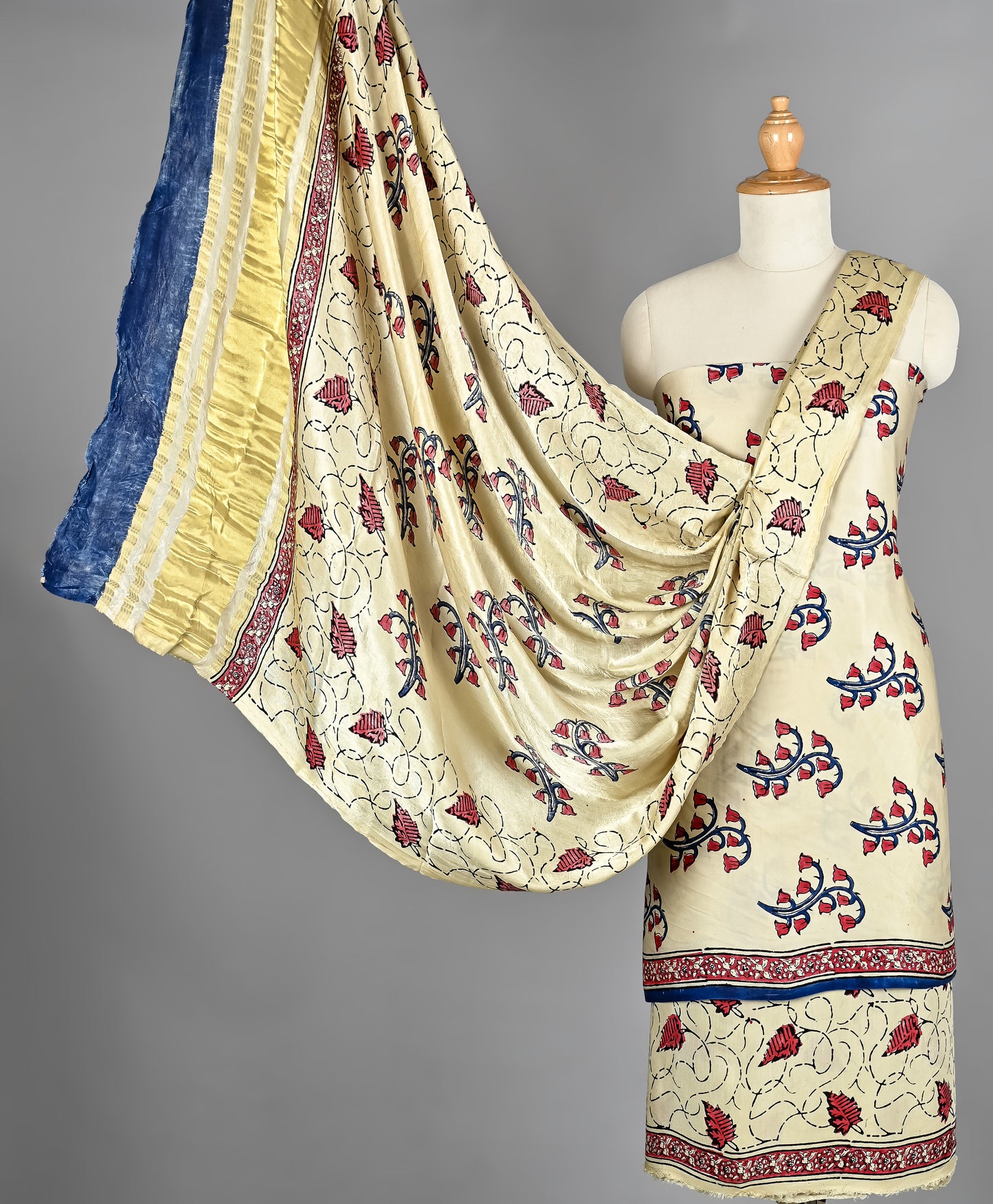 Timeless Ajrakh Modal Silk Dress Set