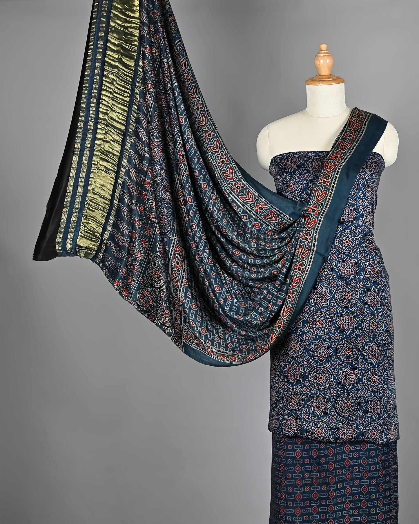 Elegant Hand Block Printed Dress Material