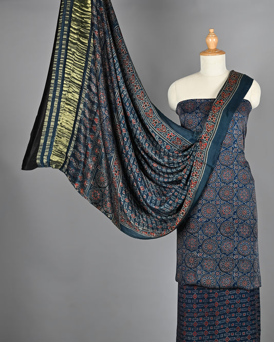 Elegant Hand Block Printed Dress Material