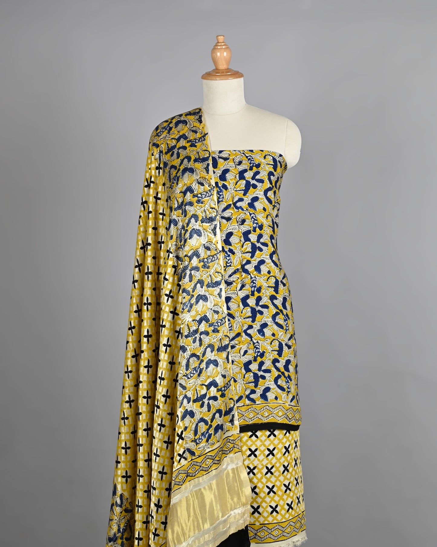 Vintage Inspired Ajrakh Modal Silk Suit