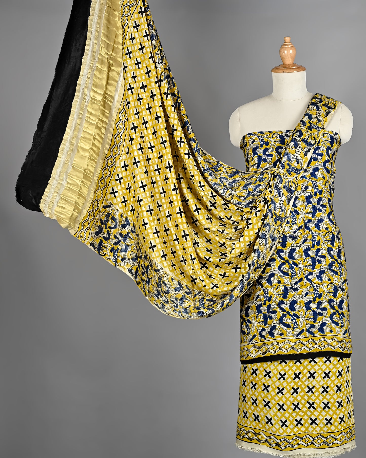 Vintage Inspired Ajrakh Modal Silk Suit