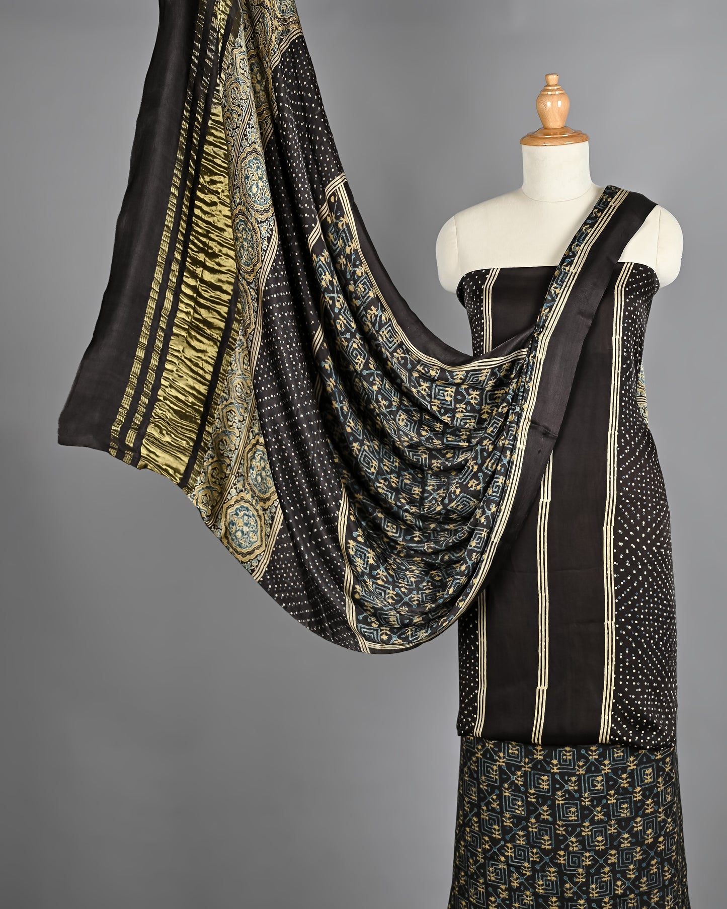 Royal Ajrakh Inspired Modal Silk Suit