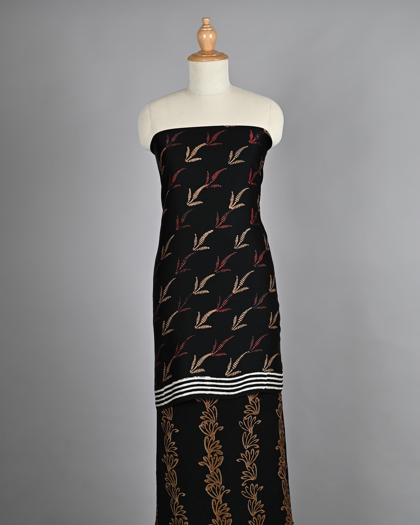 Black Golden Pure Modal Silk Suit
