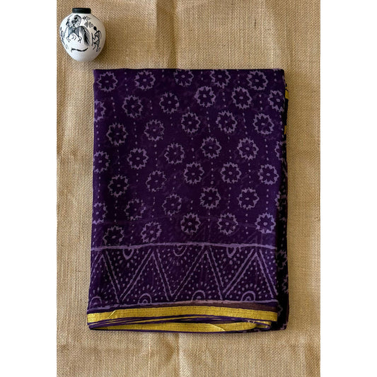 Blue Double Diamond Chiffon saree