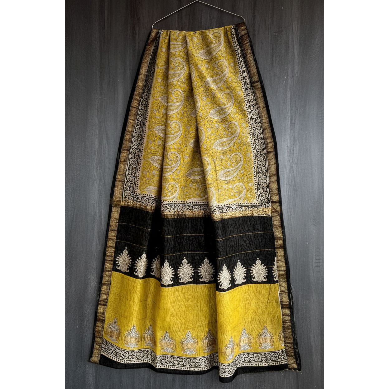 Bagru Block printed Maheshwari Silk Saree