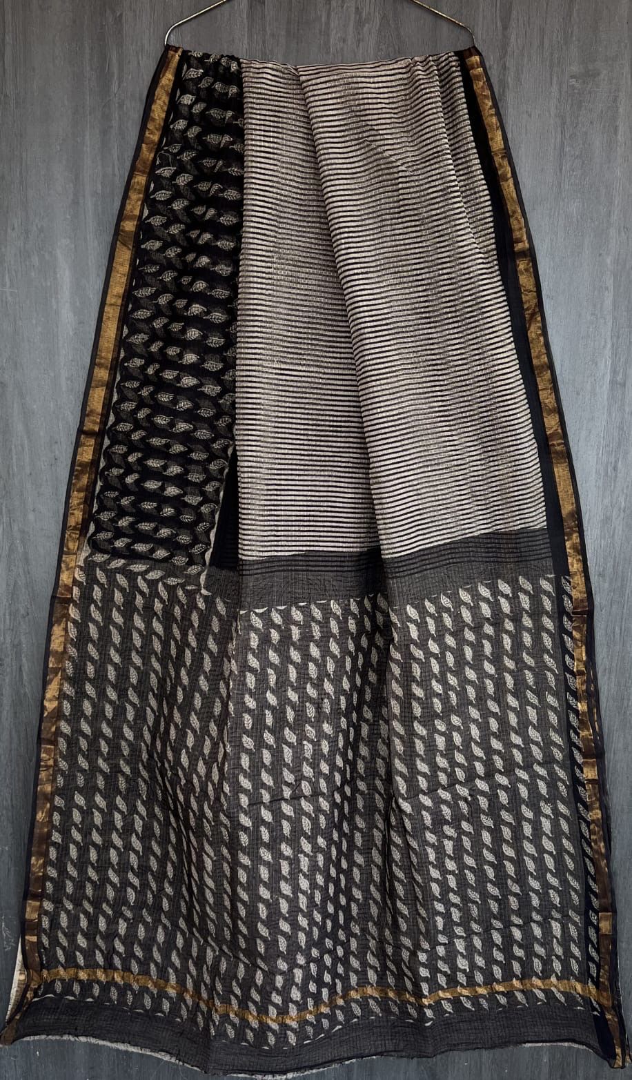 Ethnic Bagru Print Kota Doria Saree