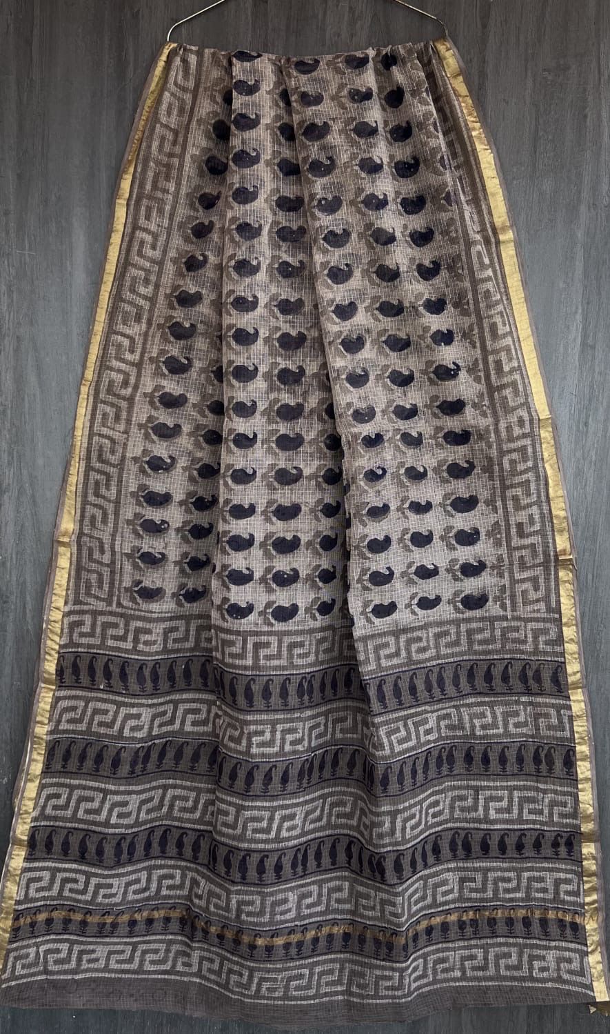 Elegant Bagru Printed Kota Doria Saree