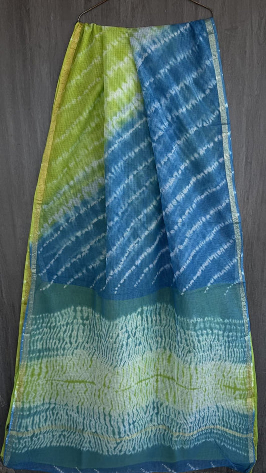Timeless Bagru Printed Kota Doria Saree
