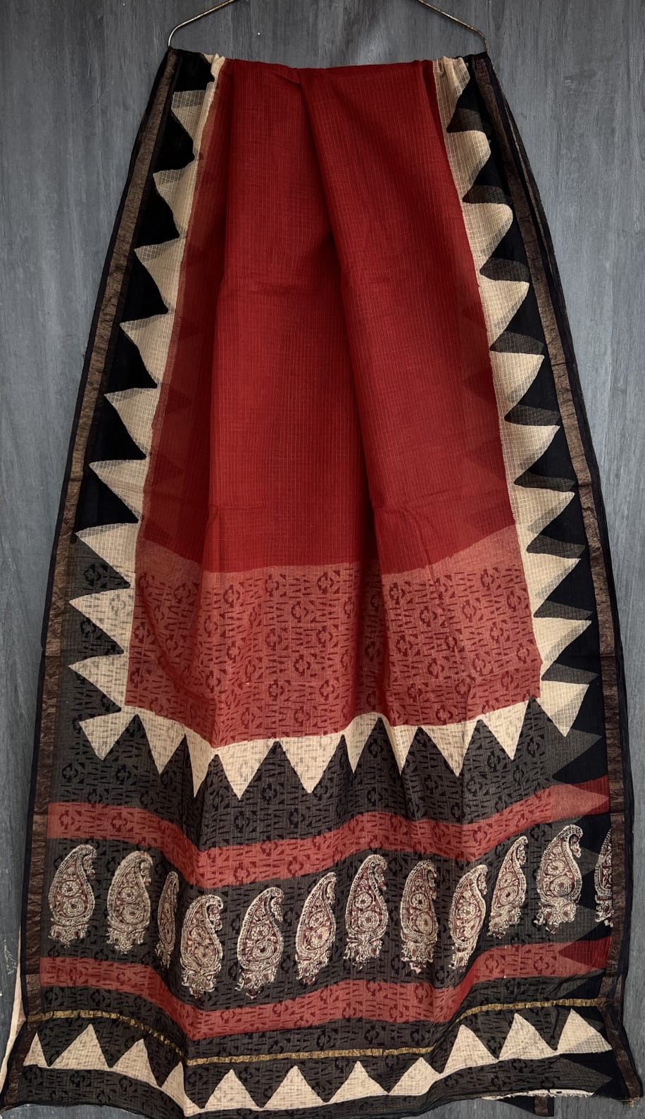 Pure Bagru Art Kota Doria Saree