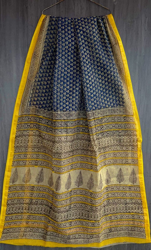 Royal Bagru Handblock Kota Doria Saree