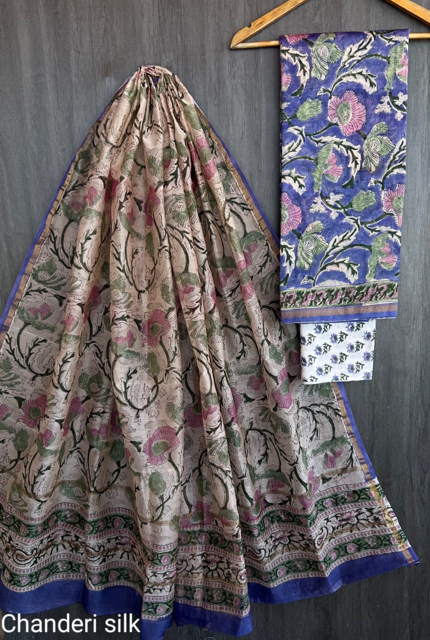 Royal Sanganeri Chanderi Silk Suit
