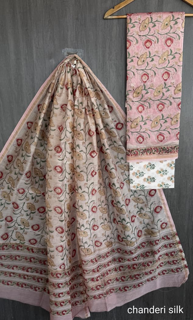 Premium Sanganeri Silk Suit Set
