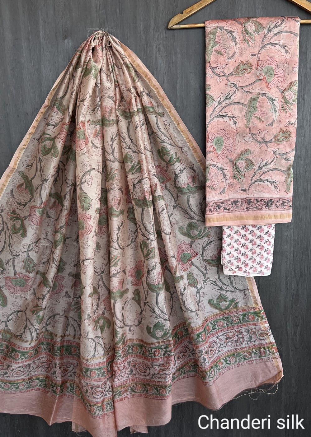 Heritage Sanganeri Chanderi Silk Suit