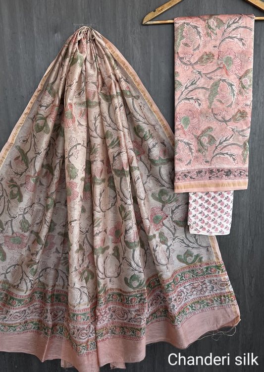 Heritage Sanganeri Chanderi Silk Suit