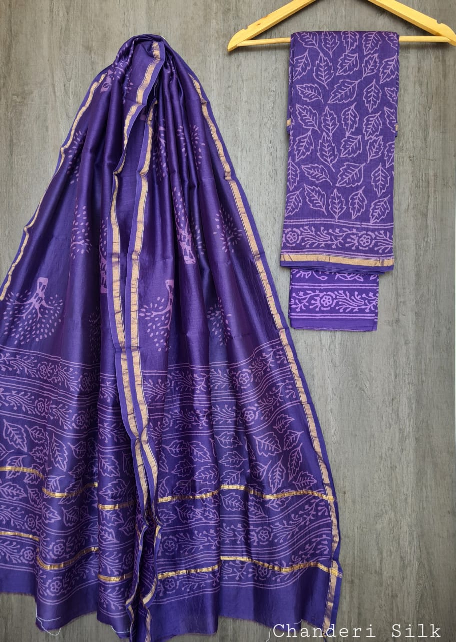 Artisan Discharge Print Silk Suit