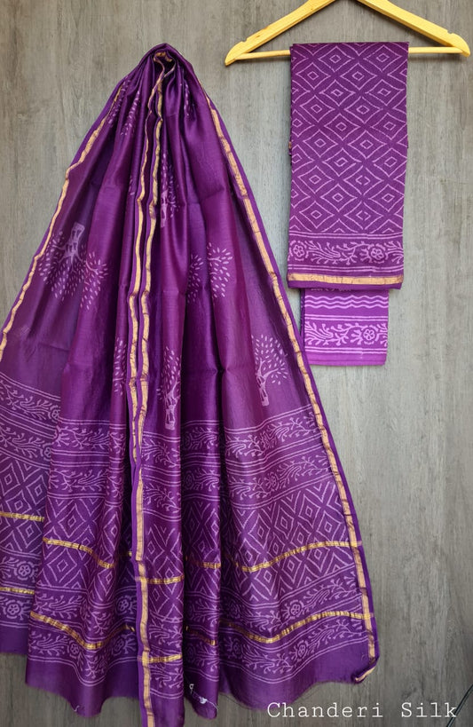 Luxury Pure Chanderi Silk Suit Set