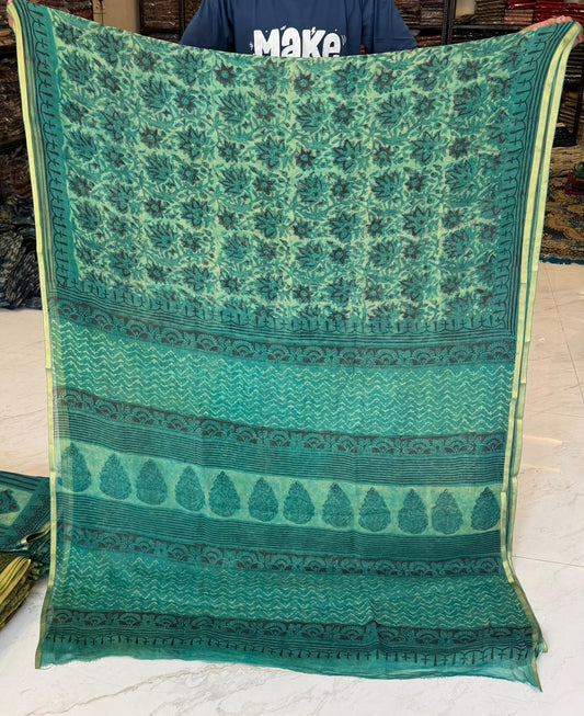 Handcrafted Ajrakh Print Saree