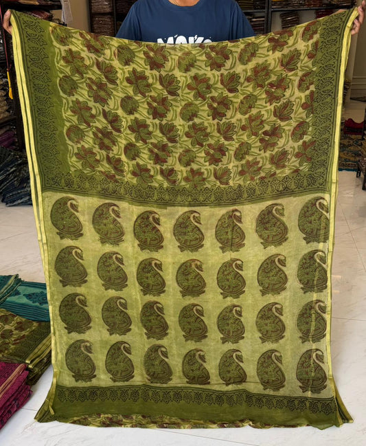 Traditional Ajrakh Double Diamond Saree