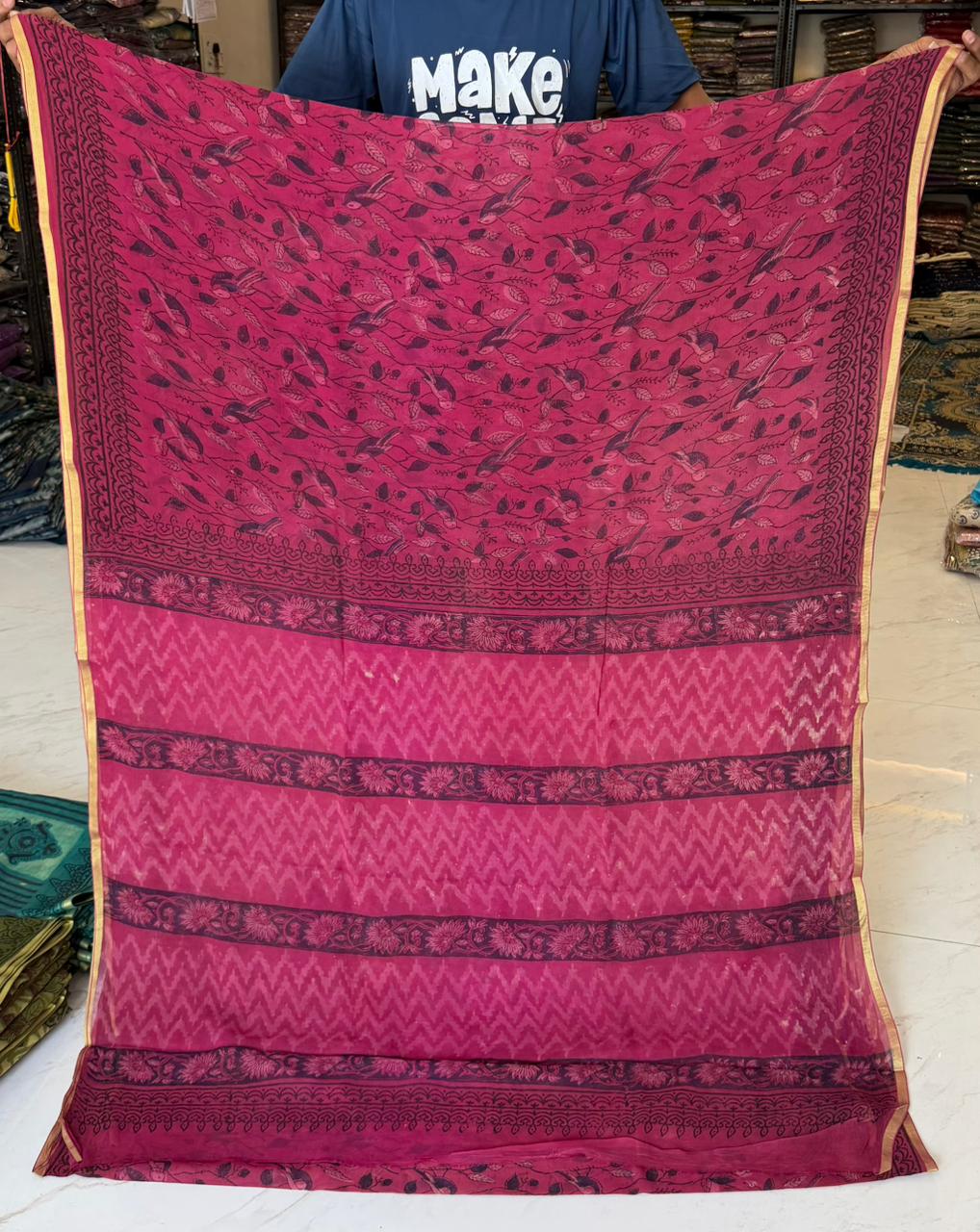 Artisan Vanaspati Printed Chiffon Saree