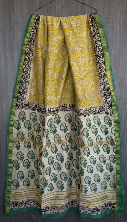Heritage Bagru Print Maheshwari Saree