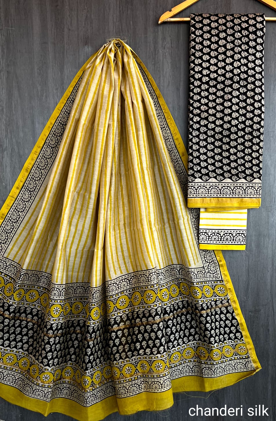 Sophisticated Bagru Printed Silk Attire