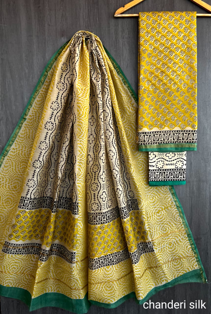 Royal Craft Bagru Printed Chanderi Suit