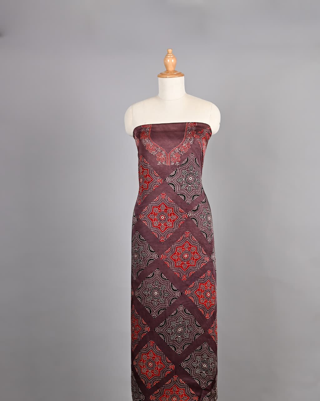Artisan Ajrakh Printed Modal Silk Attire