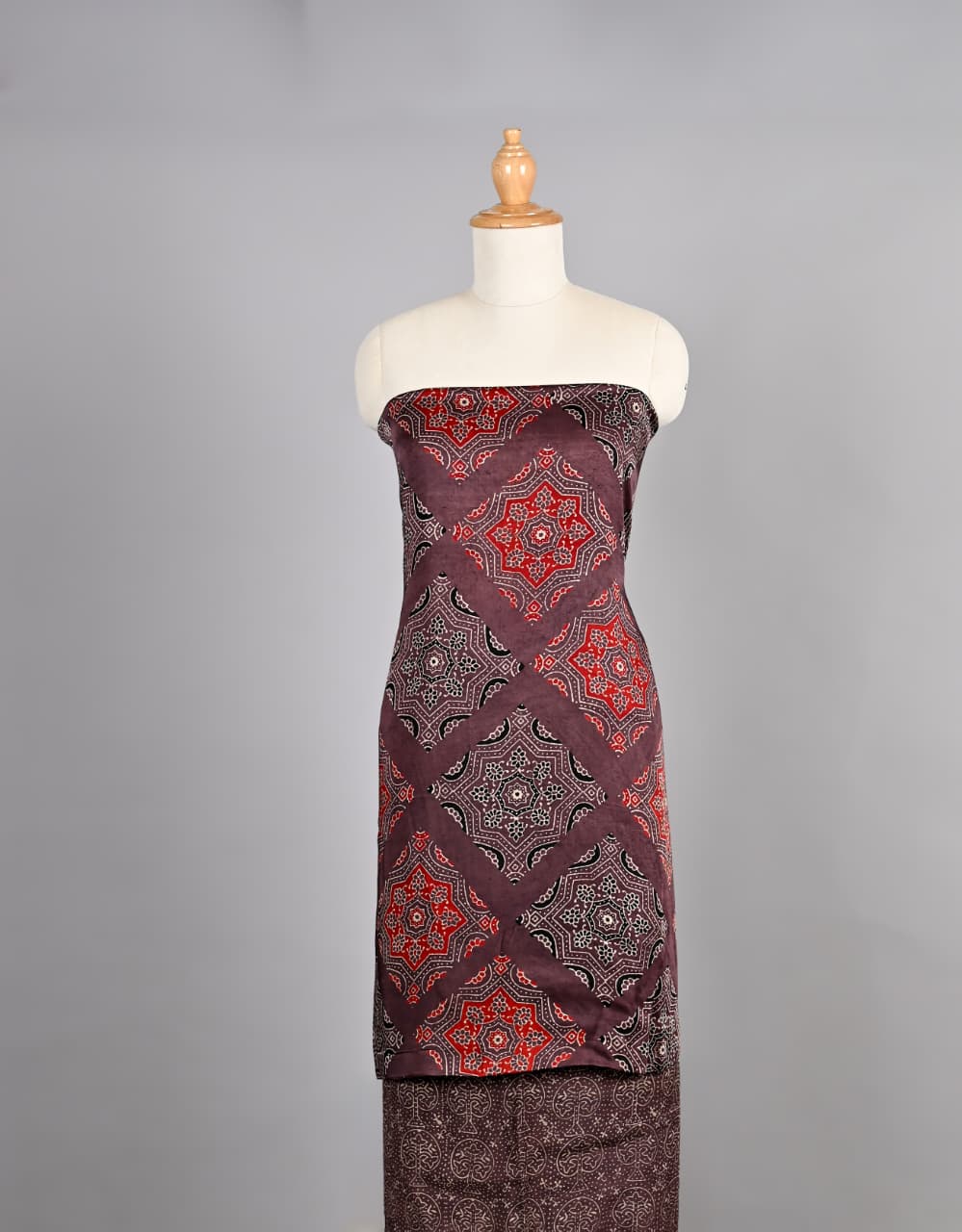 Artisan Ajrakh Printed Modal Silk Attire