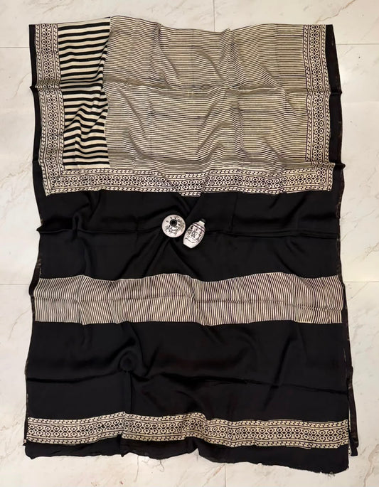 Bagru Pinstripe Saree