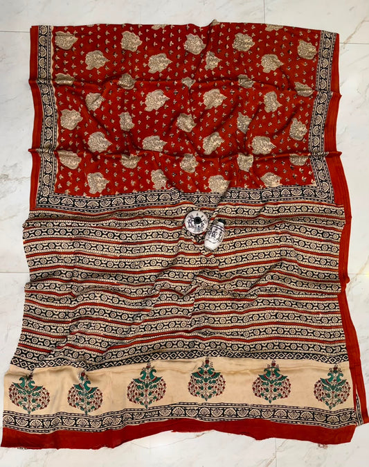 Earthtone Bagru Saree