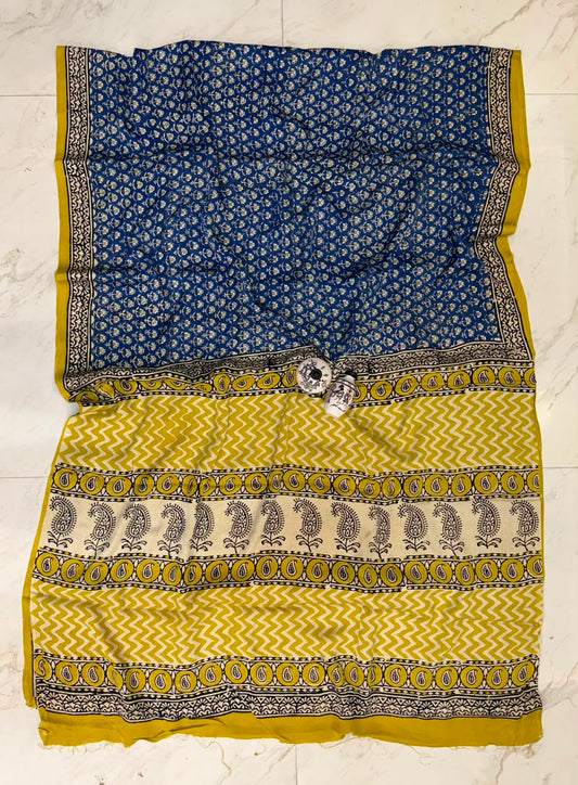 Blue Mustard Ethnic Saree