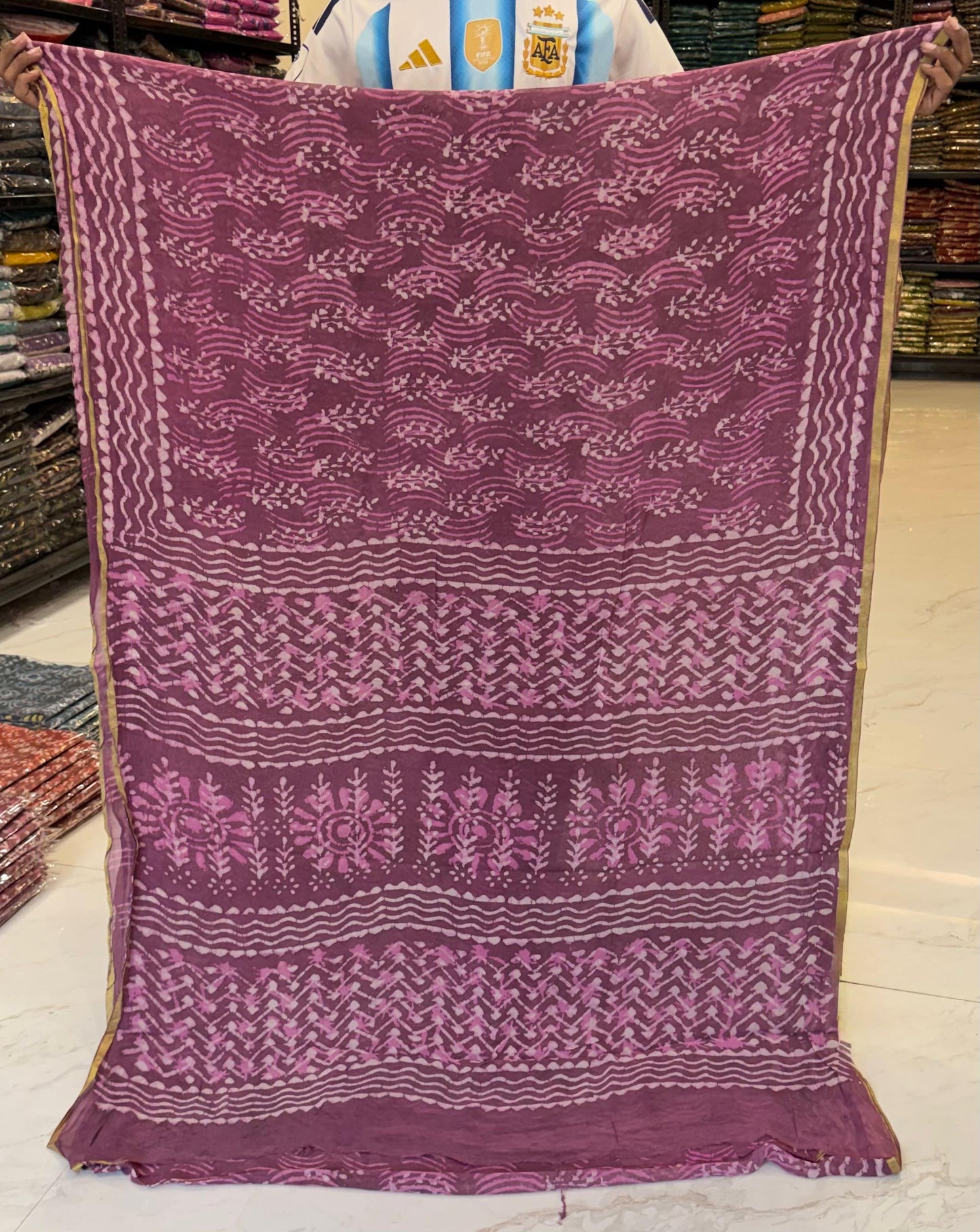 Mulberry Wave Pure Chiffon Saree