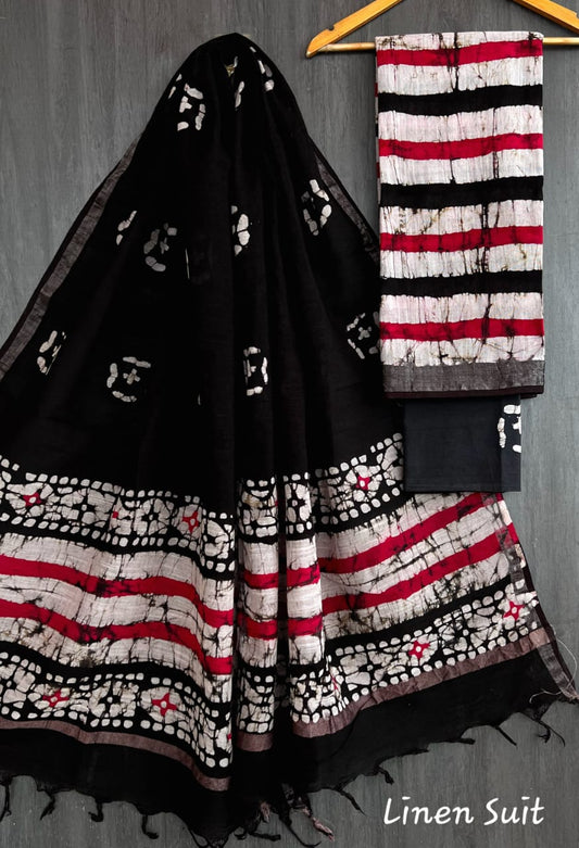 Heritage batik Handblock Linen Cotton Suit