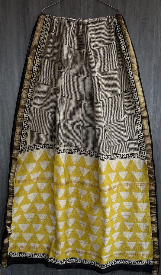 Pure Maheshwari Silk Saree Authentic Bagru Heritage Weave