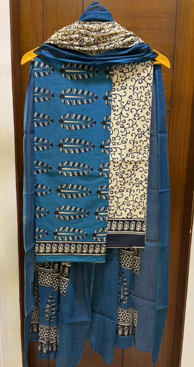 Pure Cotton Suit Elegant Bagru Border Design