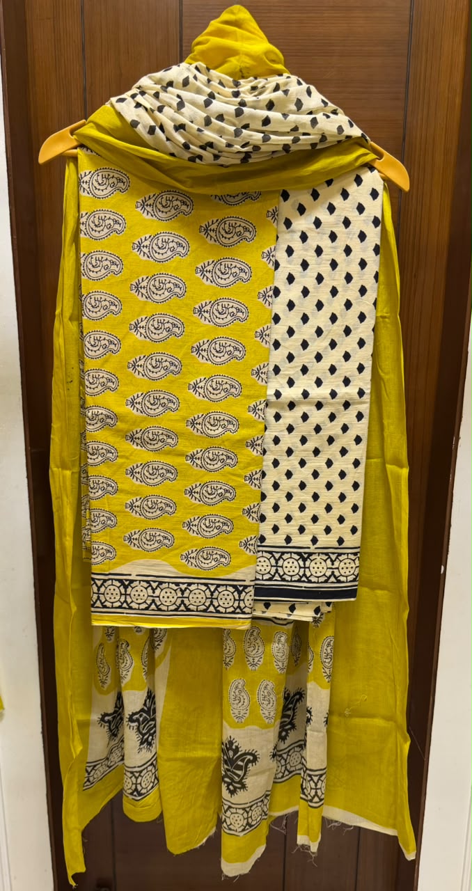 Pure Cotton Suit Ethnic Bagru Jaal Pattern