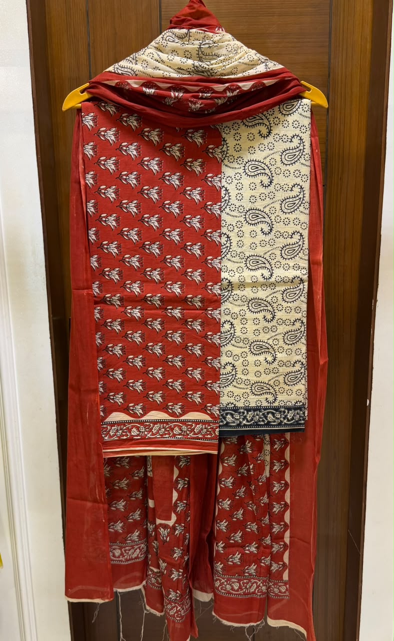 Pure Cotton Suit Traditional Bagru Buti Design