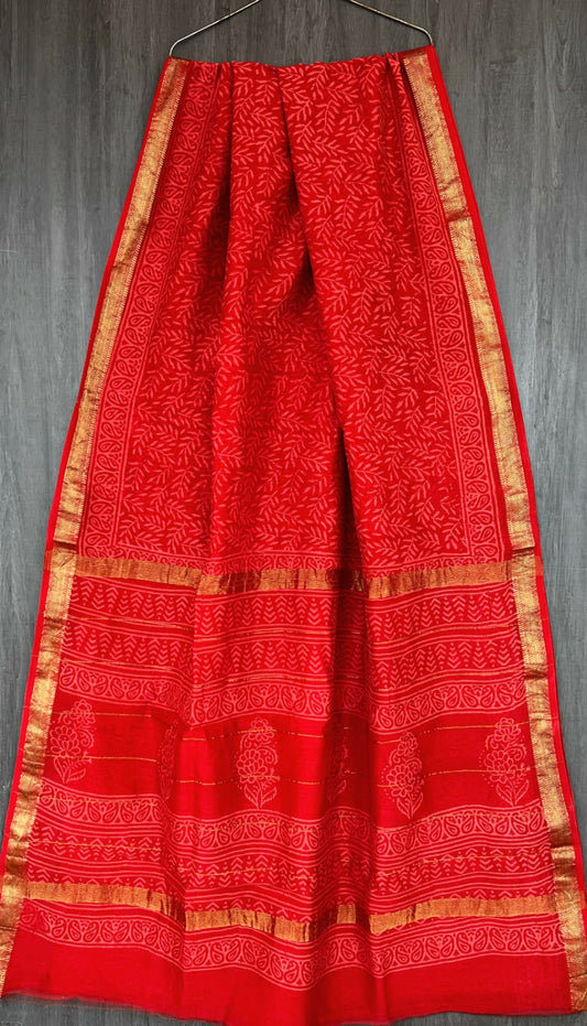Pure Maheshwari Silk Saree Authentic Discharge Heritage Craft