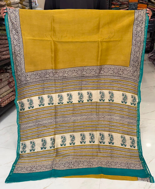 Chanderi Silk Bagru Classic Saree