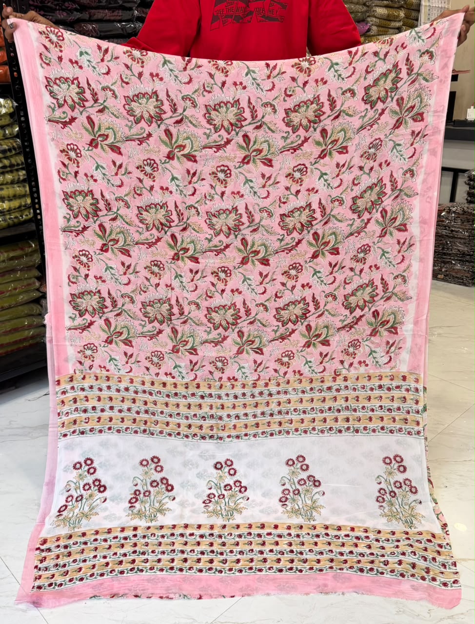 Pure Georgette Sanganeri Printed Saree