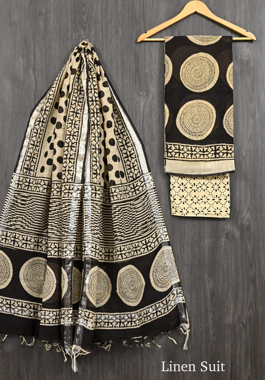Regal Bagru Block Print Linen Cotton Suit