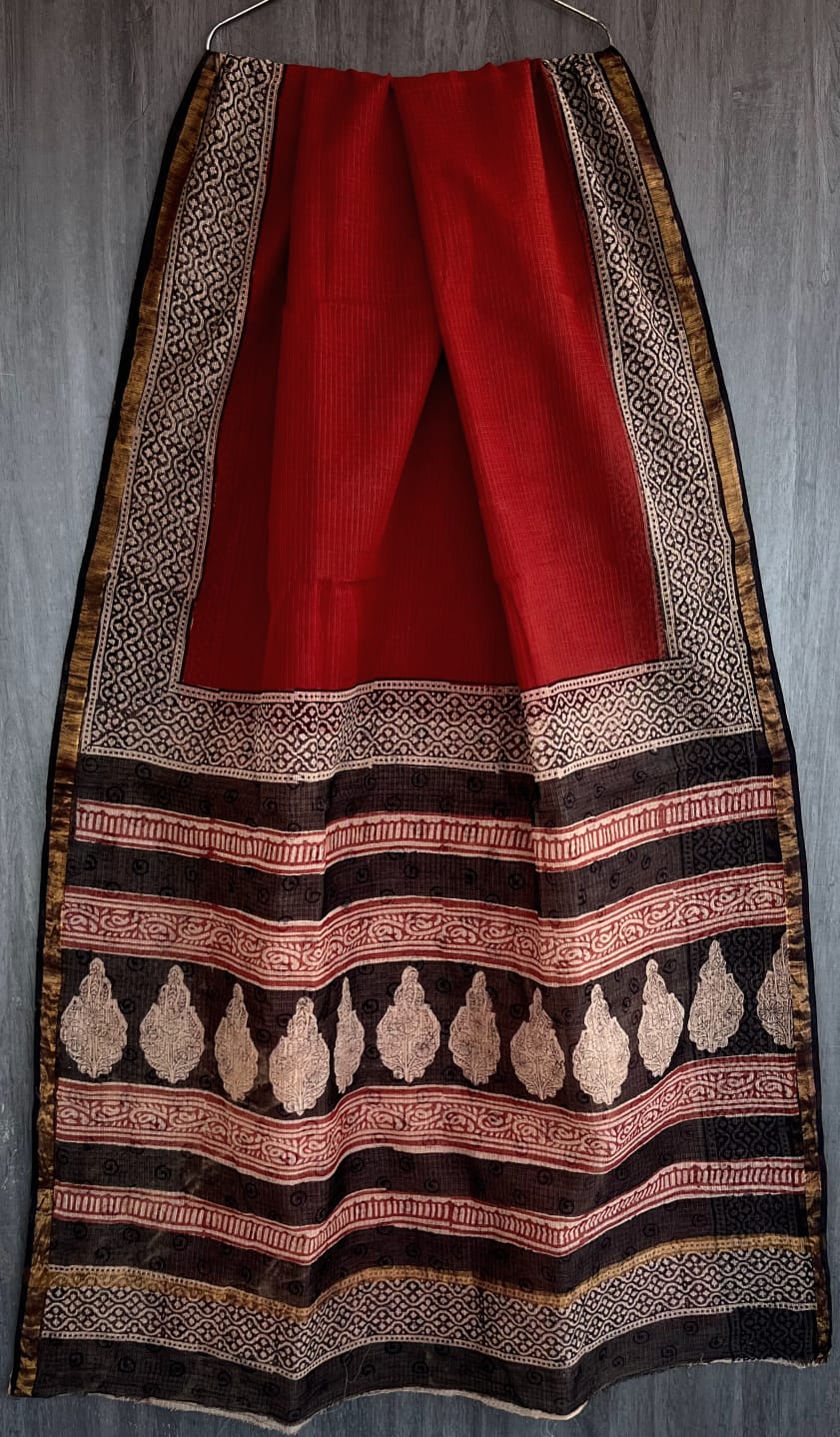Regal Bagru Artisan Kota Doria Saree