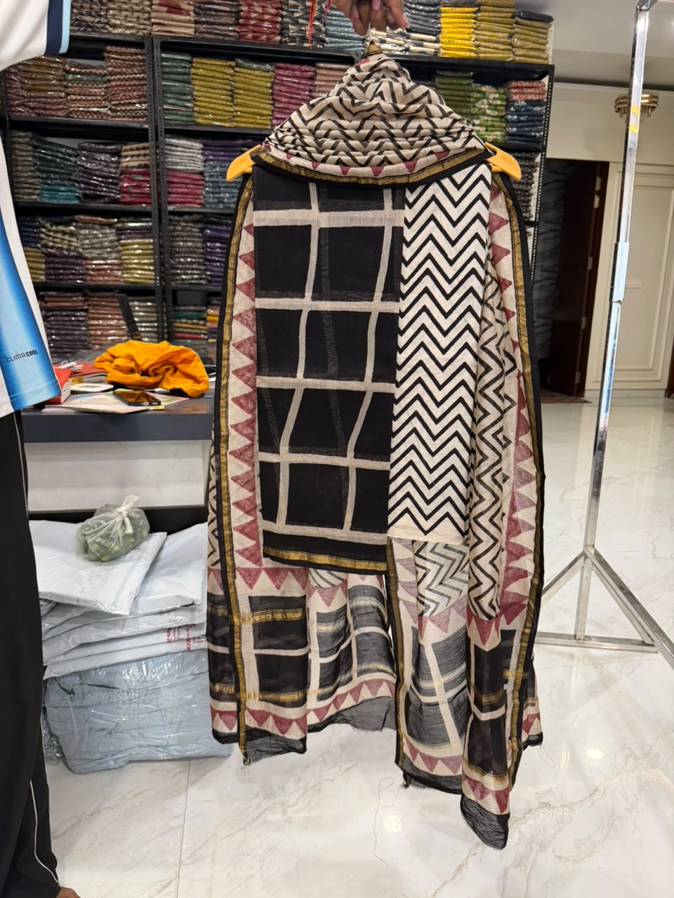 Signature Bagru Crafted Chanderi Silk Suit