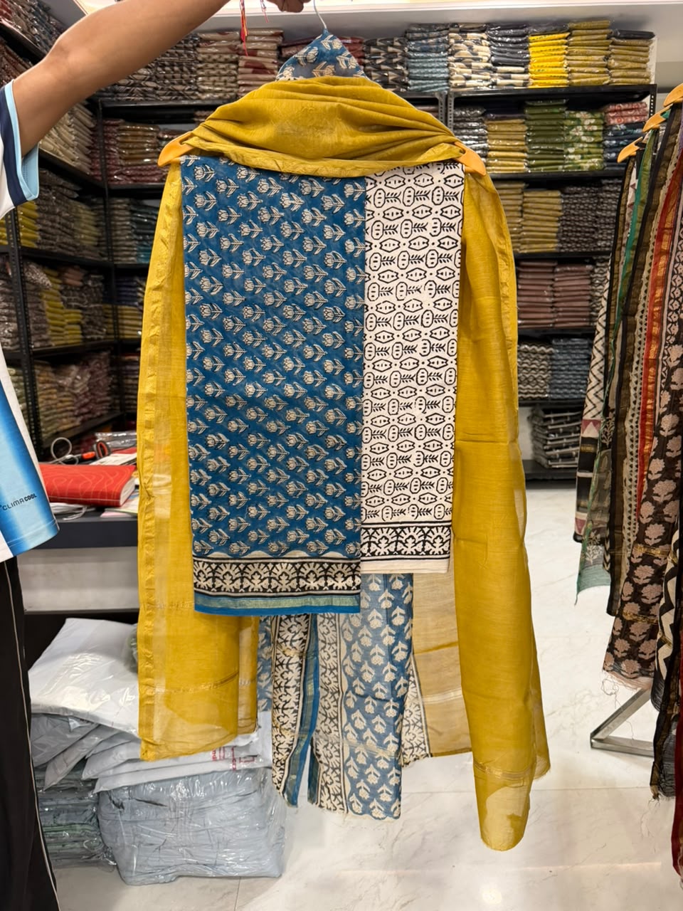 Regal Bagru Artisan Chanderi Silk Suit